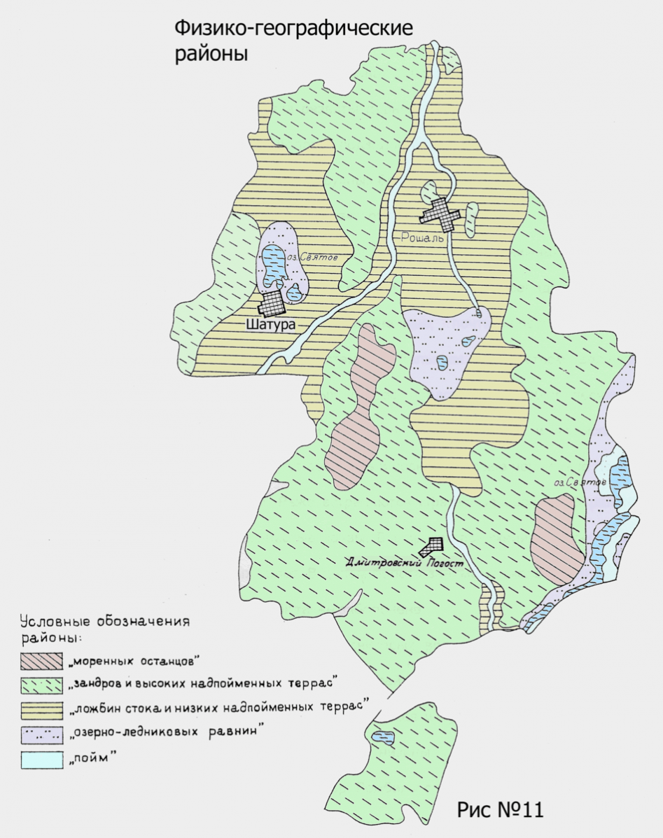 Подробная карта шатурского района с деревнями и дорогами московской области