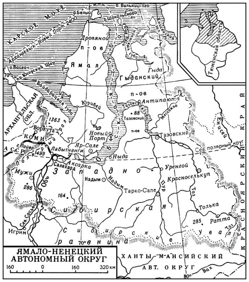 Карта россии ямало ненецкий автономный округ